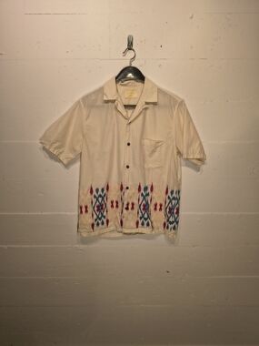 Portuguese Flannel Melted Embroidered Vacation Shirt SS23 Beige Size M